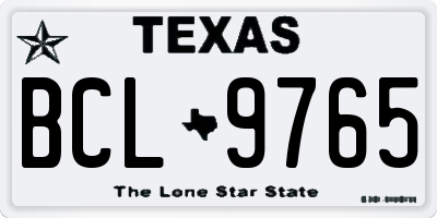 TX license plate BCL9765