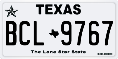 TX license plate BCL9767