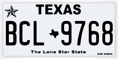 TX license plate BCL9768