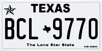 TX license plate BCL9770