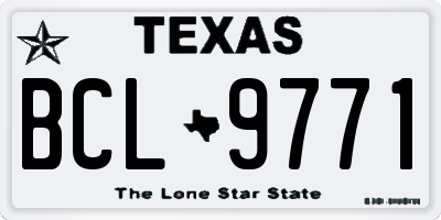 TX license plate BCL9771