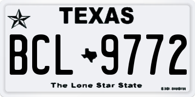 TX license plate BCL9772