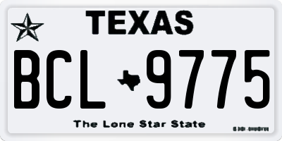 TX license plate BCL9775