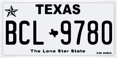 TX license plate BCL9780