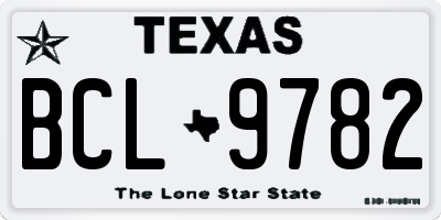 TX license plate BCL9782