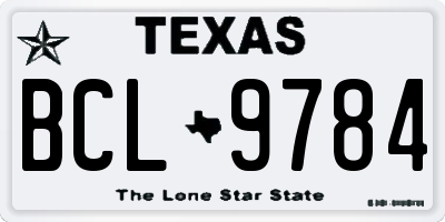 TX license plate BCL9784
