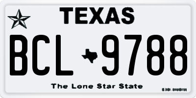 TX license plate BCL9788