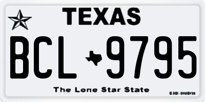 TX license plate BCL9795