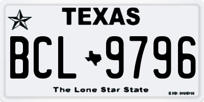 TX license plate BCL9796