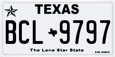 TX license plate BCL9797