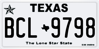 TX license plate BCL9798