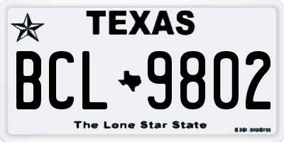 TX license plate BCL9802