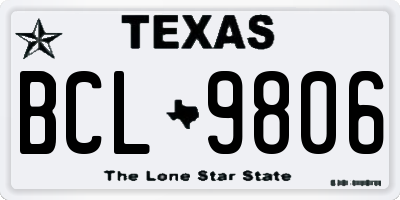 TX license plate BCL9806