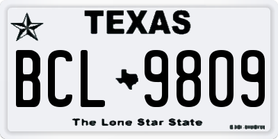 TX license plate BCL9809