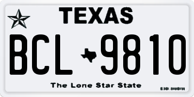TX license plate BCL9810