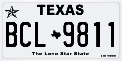 TX license plate BCL9811