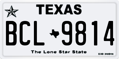 TX license plate BCL9814