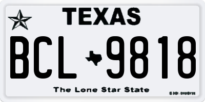 TX license plate BCL9818