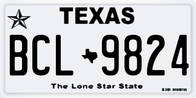 TX license plate BCL9824