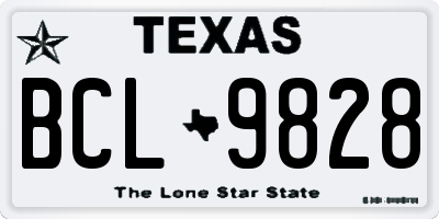 TX license plate BCL9828