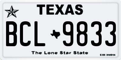 TX license plate BCL9833