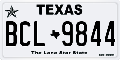TX license plate BCL9844