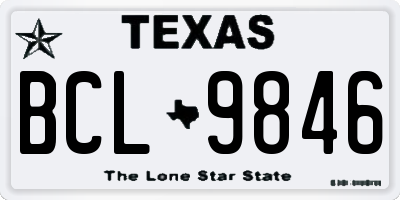 TX license plate BCL9846