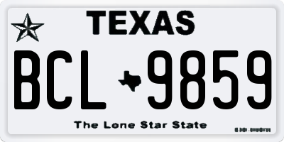 TX license plate BCL9859