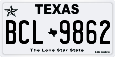 TX license plate BCL9862