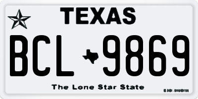 TX license plate BCL9869