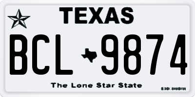 TX license plate BCL9874