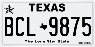 TX license plate BCL9875