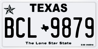 TX license plate BCL9879