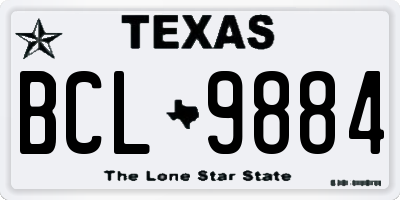 TX license plate BCL9884