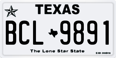 TX license plate BCL9891