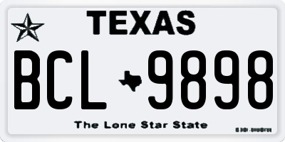 TX license plate BCL9898