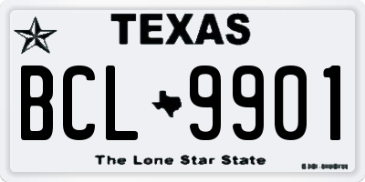TX license plate BCL9901