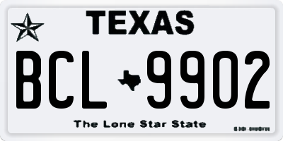 TX license plate BCL9902