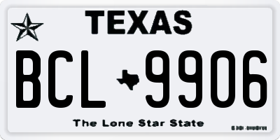 TX license plate BCL9906