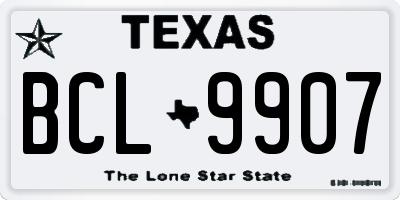 TX license plate BCL9907