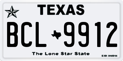 TX license plate BCL9912