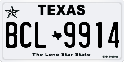 TX license plate BCL9914