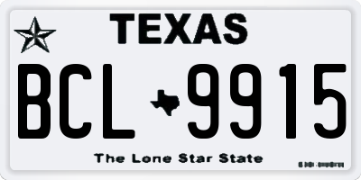 TX license plate BCL9915
