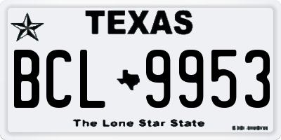 TX license plate BCL9953