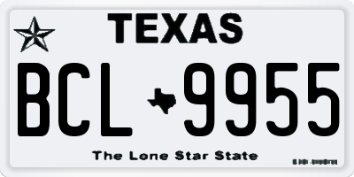 TX license plate BCL9955