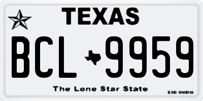 TX license plate BCL9959