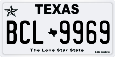 TX license plate BCL9969