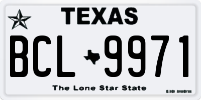 TX license plate BCL9971