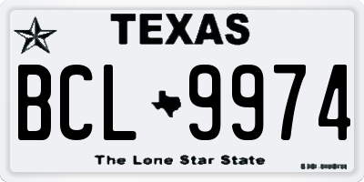 TX license plate BCL9974