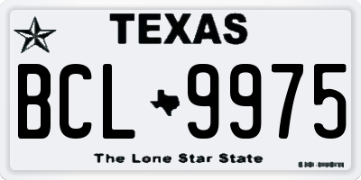 TX license plate BCL9975